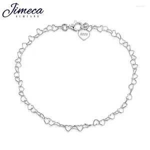 Enkelen hypoallergene sterling zilver 925 voor vrouwen hart charmes keten zomermeisjes Anklet Barefoot sieraden 14k goud wit