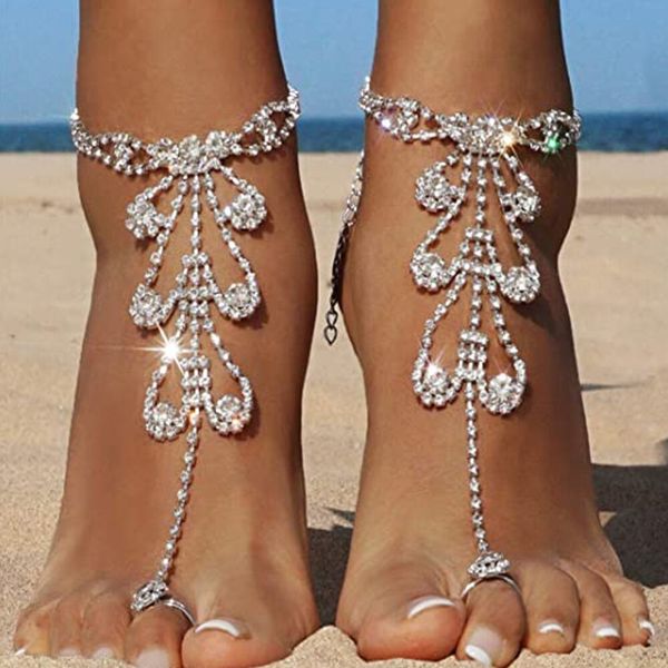 Tobilleras Indian Luxury s para mujer Pulsera de pies Cadena de pie de moda Correa de tobillo Beach Instep Boho Accesorios Tobillera 230216