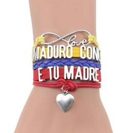 Bracelets de cheville Infinity Love Venezuela Bracelet MADURO CONO E TU MADRE Charme En Cuir Wrap Bracelets Faits À La Main Bracelets Pour Femmes Hommes Jewe2922