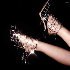 Bracelets de cheville INS brillant strass creux chaussures chaîne sur jambe cheville pied bijoux pour femmes luxe cristal haut talon Bracelet