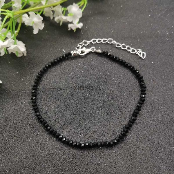 Bracelets de cheville JCYMONG nouveau noir 3mm perles de verre cheville pour femmes bohème femme plage cheville Bracelet sur jambe 2019 pied bijoux enkelbandje YQ240208