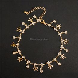 Anklets sieraden 2021 stijl bowknot juweelpatroon voor dame door beroemde ontwerp drop levering dv6nz