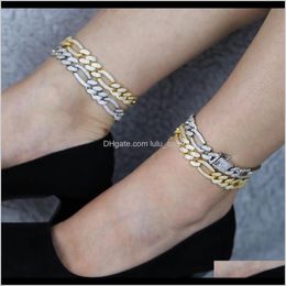 Chevilles bijoux drop livraison 2021 9 "10" wom jambe glac￩e bling 12 mm de largeur figure de liaison figuler rczai