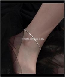 Bracelets de cheville Bijoux Drop Livraison 2021 Vitesse Max S925 Sterling Sier All Star Anklet Femmes Ins Design Petite Foule Sentiment Coréen Sexy B8366381