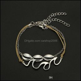 Bracelets de cheville Jewelry2P / Rétro Mode Vague Spray Alliage Shell Cheville Pied Aessories Dames Plage Sexy Drop Livraison 2021 YL7IQ