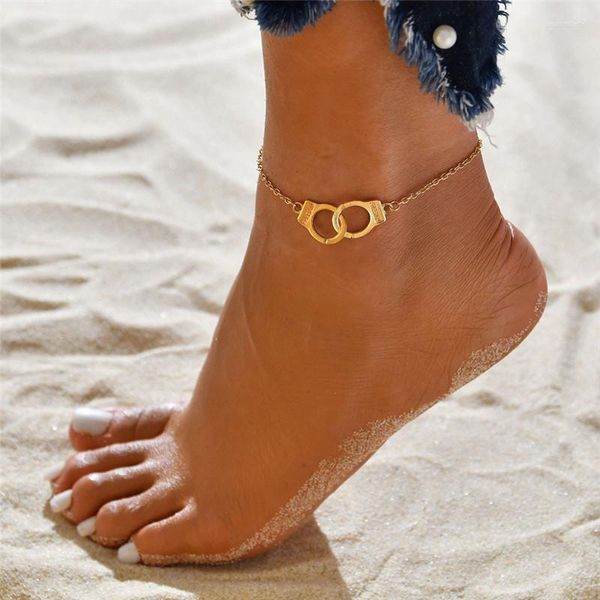 Anklets Letapi Fashion Love Handcuffs Beach para mujeres Joyas de moda Freedom Lets Letters Pulsera de piernas