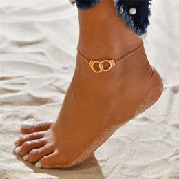 Tobilleras Letapi nueva moda amor esposas playa para mujer joyería de pie de moda letras de libertad pierna pulsera regalo mujer 230607