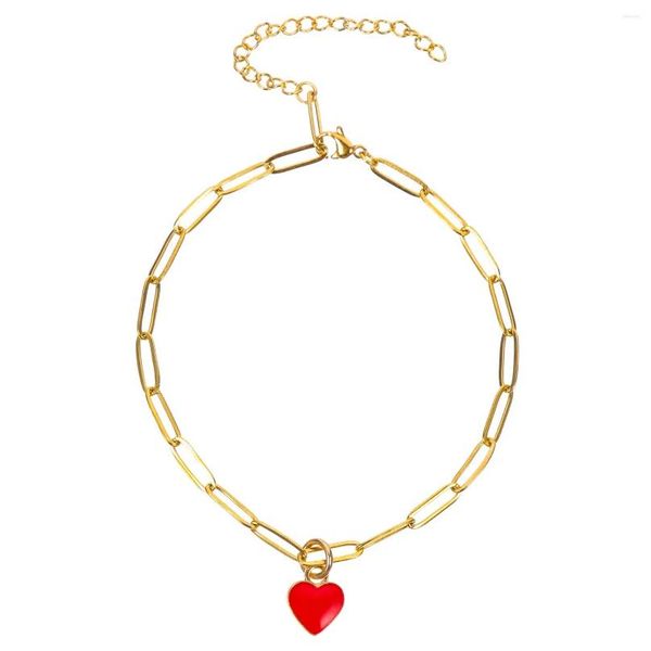 Bracelets de cheville amour bijoux de cheville pour femmes décorer mignon chaîne de pied en acier inoxydable filles livraison directe Otp1X