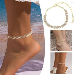 Enklets Luxury Crystal Anklet Bracelet Women's Fashionable Sandals Wedding Summer Jewelry Beach Accessories Engagement Decor Foot B6W1