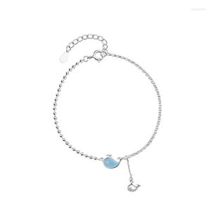 Anklets Luxe ontwerper Real 925 Sterling Silver enkelarmband voor vrouwenkwaliteit Lovely Whale Dolphin Decoratieve dame Anklet
