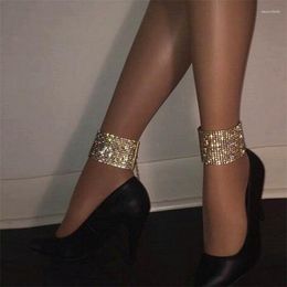 Bracelets de cheville Manray brillant Punk pour femmes cristal large chaîne de cheville bracelet pieds nus sandales plage pied bijoux sexy tarte femme
