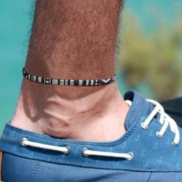 Bracelets de cheville hommes surfeur bohême fait à la main corde cordon chaîne pieds nus cheville aux garçons mâle été vacances plage bijoux longueur réglable