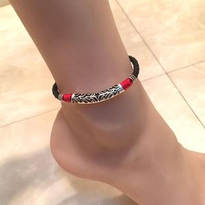 Bracelets de cheville hommes femmes Couple cuir corde cheville Bracelet pieds nus sandale plage pied chaîne ornements pieds bijoux