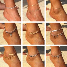 Bracelets de cheville MINHIN couleur or chaîne pour femmes Style Simple plage cheville été sandales bijoux mariées chaussures pieds nus cadeaux