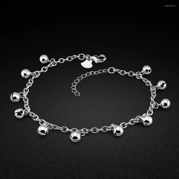 Chevilles minimalistes 12 cloche à la cheville croix à la mode pour les femmes filles 925 Sterling Silver Links Cadeaux de vacances aux pieds nus