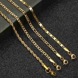 Anklets Minimalistische metalen enkelbanden Women Gold Color roestvrij staal Figaro Rope Curb Link been Chain Basic Chic Lady Girl Sieraden 10 inch J230815