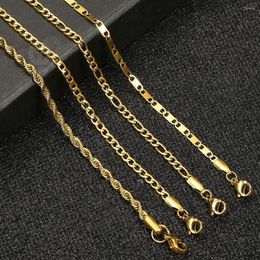 Bracelets de cheville minimalistes en métal pour femmes, couleur or, acier inoxydable, corde Figaro, lien de bordure, chaîne de jambe, bijoux basiques Chic pour dames et filles, 10 pouces