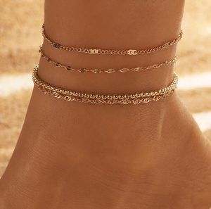 Bracelets de cheville Mtilayer Chaîne Chaînes de cheville Chaussures de plage pour filles Laides Womens Fashion Design Gift Drop Delivery Otpa6