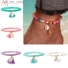Bracelets de cheville multicolore gland cheville bohème bijoux femmes acrylique perle chaîne élastique cheville BraceletC24326