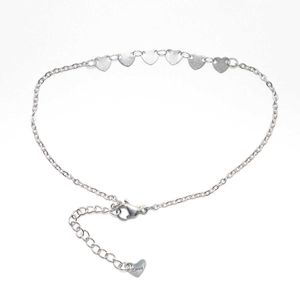 Ankjes nieuwe 304 roestvrijstalen enkelband zilveren kleur hartvorm anklettakbanden op de been sieraden geschenken zomer bareffot-keten 1 stuk g220519