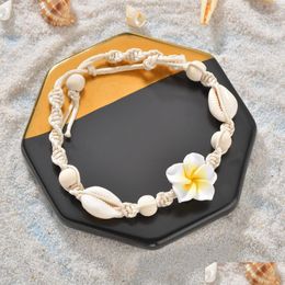Bracelets de cheville nouvelle mode bohème fleur coquille tissé à la main plage chaînes alimentaires pour femmes bijoux volonté et cadeau de sable livraison directe Dhpkl