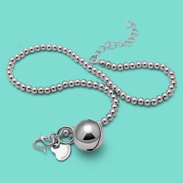 Anucletas Nuevos accesorios de encanto de verano para mujeres 925 sterling siltlet beads bell diseño de plateado sólido joya de joya de joya