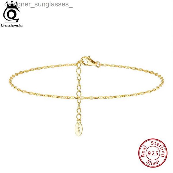 Bracelets de cheville ORSA bijoux 925 en argent Sterling Mariner chaîne bracelets de cheville mode femmes été 14K or pied Bracelet cheville sangles bijoux SA24L231004