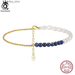 Chevilles orsa bijoux argent 925 lis lazuli natural naturans chaîne chevilles pour femmes mode d'été 14k cheville or bijoux sa56 l46