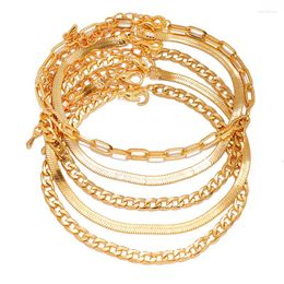 Bracelets de cheville personnalité rétro chaîne épaisse ensemble de cheville Ins Style Design de mode Bracelet décorations pour filles femmes