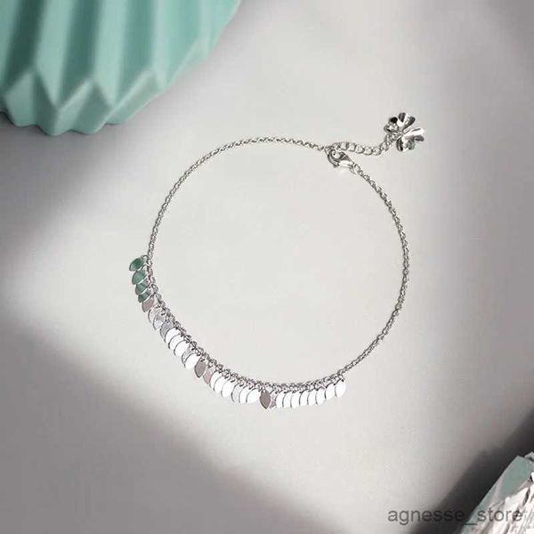 Bracelets de cheville populaires en argent Sterling 925, chaîne à pampilles douces pour femmes, meilleur ami, bijoux fins, cadeau R231125