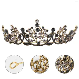 Bracelets de cheville princesse diadème noir accessoires femmes cristal bandeaux baroque rétro couronne vintage mariage chapeaux