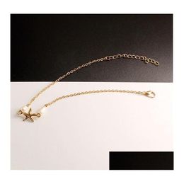 Enkelbanden punk enkel armbanden meisjes dames goud sier tonus zeester parel pearl anklet ketting voet ketens yoga dansend drop levering sieraden dh5l9