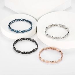 Bracelets de cheville RainSo Fashion pour femmes en acier inoxydable soins de santé magnétiques femme noir creux amour conception goutte 231208