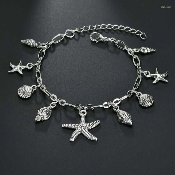 Bracelets de cheville rétro étoile de mer pendentif coquillage chaîne de mode plage Rune cheville sandale étoile de mer pieds nus Bracelet de cheville