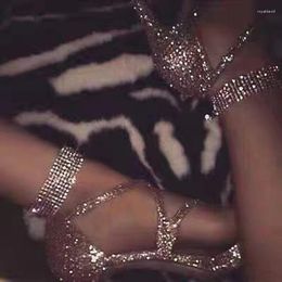 Bracelets de cheville strass cheville plein diamant brillant ornements de pied Fusskette pieds nus Tobilleras Mujer