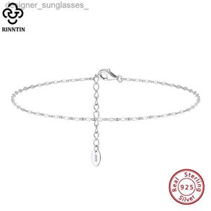 Rinntin 925 argent Sterling 1.5mm Mariner chaîne bracelets de cheville mode femmes été 14K or pied Bracelet cheville STRS bijoux SA24L231116