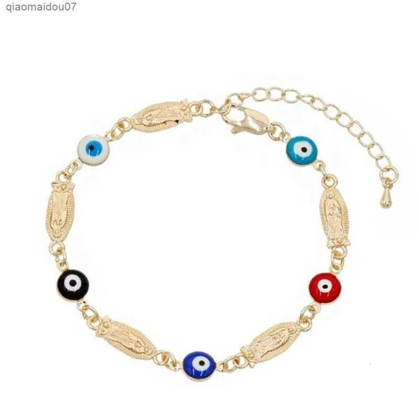 Bracelets de cheville Ruixi Jewelrys Nouveau Bracelet de mode de vente chaude Devils Eye Vierge Marie Convient aux filles Banquet de Noël GiftL2403