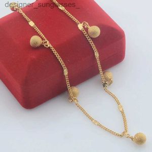 Ножные браслеты в стиле Seval, женские женские браслеты из желтого золота с шариком и сердечком, цепочки L231116