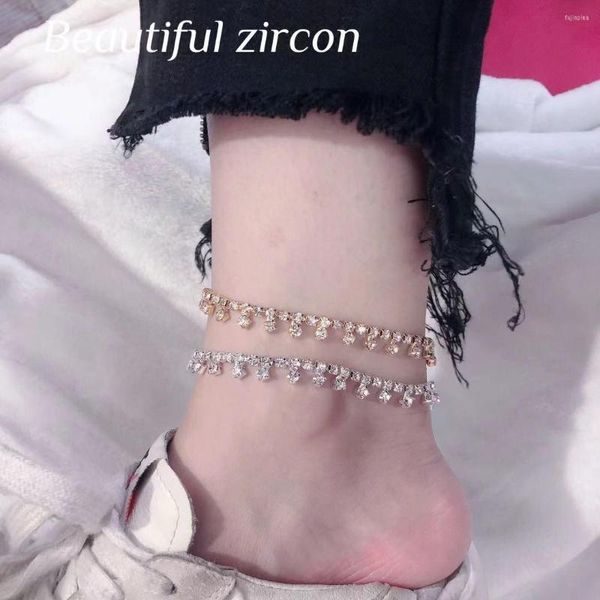 Bracelets de cheville Sexy charme brillant strass femmes pendentif Bracelet mariage mode cristal bijoux fête d'anniversaire accessoires cadeaux