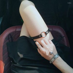 Bracelets de cheville Sexy femmes élastique rond Pu cuir jambe jarretière Punk cuisse Goth Harajuku harnais à la main CRL612