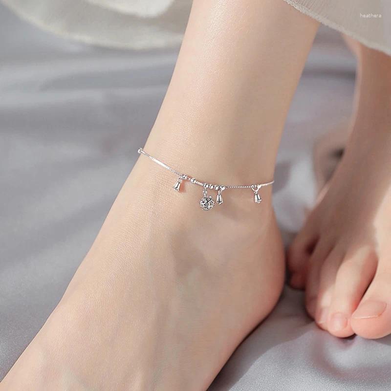 Tornozeleiras cor prata forma geométrica borla tornozeleira moda simples temperamento presente de aniversário para mulheres jóias finas