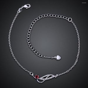 Bracelets de cheville plaqué argent, bijoux de pied, 4 couleurs, cristal Rose, vente en gros, chaînes de jambes de corps pour femmes, JL-A036
