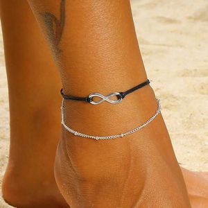 Enkelbanden eenvoudige Anklet Infinity Bead Charme Anklet Fashion Summer Beach Ankle Sieraden te voet Anklet Bracelet voor dames beenketen