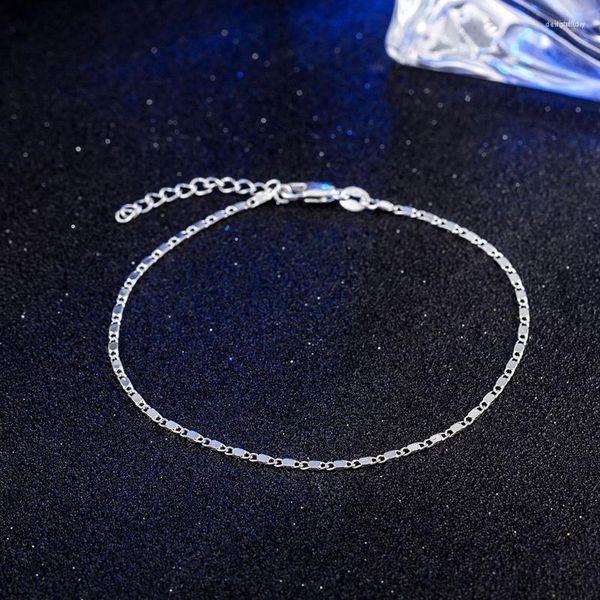 Bracelets de cheville Simple lien essentiel perle 925 Bracelet en argent Sterling pour pied bijoux femme jambe chaîne en gros