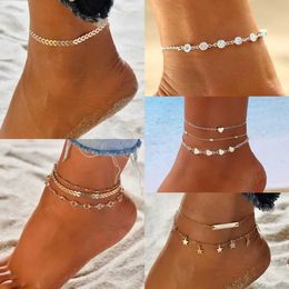Chevilles simples à poisson femelle cheville pieds nus sandales de crochet bijoux de pied bracelet de cheville d240517