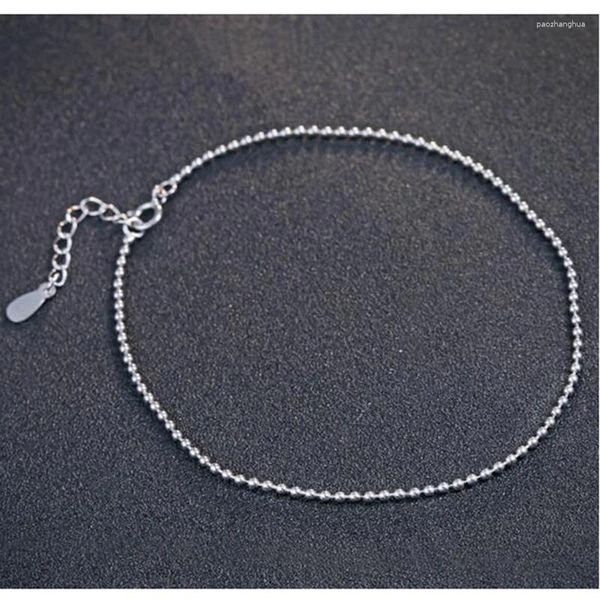 Bracelets de cheville Sinya classique pur 925 perles en argent Sterling chaîne Bracelets longueur 21 3 cm pour femmes filles cadeau plus grande Promotion