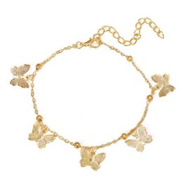 Bracelets de cheville en flocons de neige Bracelets Gold plaque de perles artis