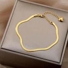Bracelets de cheville en acier inoxydable serpent chaîne pour femmes 3 couleurs 20 5 cm coeur bracelet de cheville mode été bijoux cadeaux pas allergique