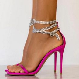 Bracelets de cheville Stonefans pleine strass chaîne cheville couches bijoux pour femmes Boho enroulement talon haut ceinture Bracelet sandale chaussure