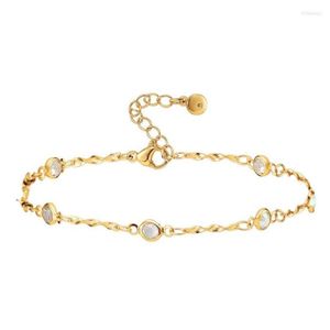 Anklets Style 18K Real Gold Copper en Fine Stone enkelband voor dames met verlengketen Minimalistische sieraden Kirk22 Drop del Dh25i